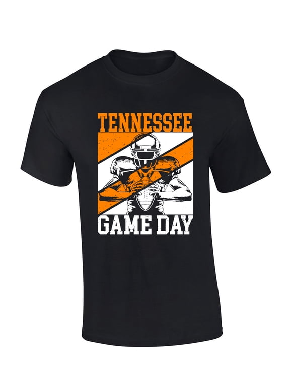 Mens Tennessee Tshirt Tennessee Game Day Football Sports TN Team Color Short Sleeve T-shirt Graphic Tee-Black-medium