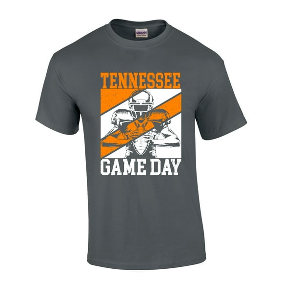Mens Tennessee Tshirt Tennessee Game Day Football Sports TN Team Color Short Sleeve T-shirt Graphic Tee-Charcoal-xxl