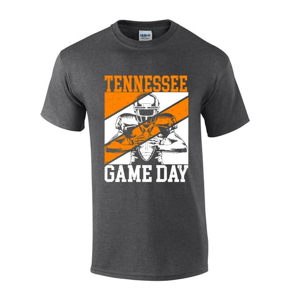 Mens Tennessee Tshirt Tennessee Game Day Football Sports TN Team Color Short Sleeve T-shirt Graphic Tee-Heather Grey-xxl