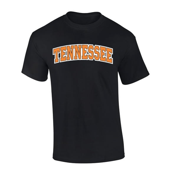 Mens Tennessee Tshirt Tennessee Orange and White Football Sports TN Team Color Short Sleeve T-shirt Graphic Tee-Black-xl