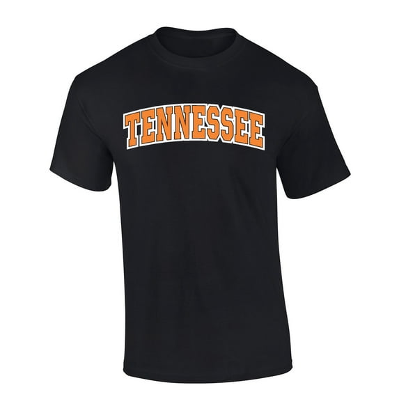 Mens Tennessee Tshirt Tennessee Orange and White Football Sports TN Team Color Short Sleeve T-shirt Graphic Tee-Black-xxxl