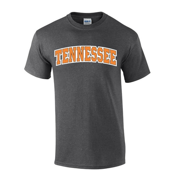 Mens Tennessee Tshirt Tennessee Orange and White Football Sports TN Team Color Short Sleeve T-shirt Graphic Tee-Heather Grey-5xl
