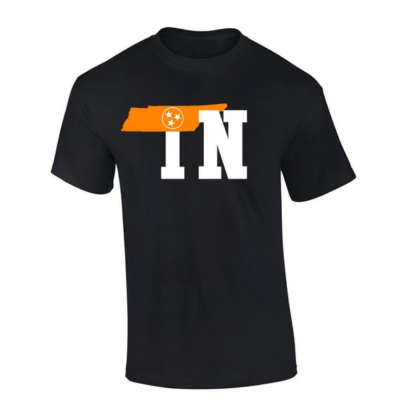 Mens Tennessee Tshirt Tennessee State Flag Team Color TN Orange Short Sleeve T-shirt Graphic Tee-Black-6xl