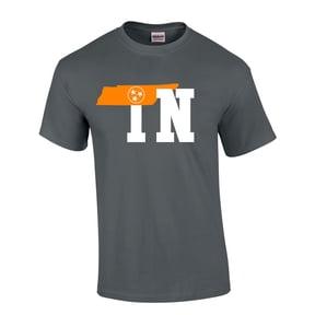 Mens Tennessee Tshirt Tennessee State Flag Team Color TN Orange Short Sleeve T-shirt Graphic Tee-Charcoal-xl