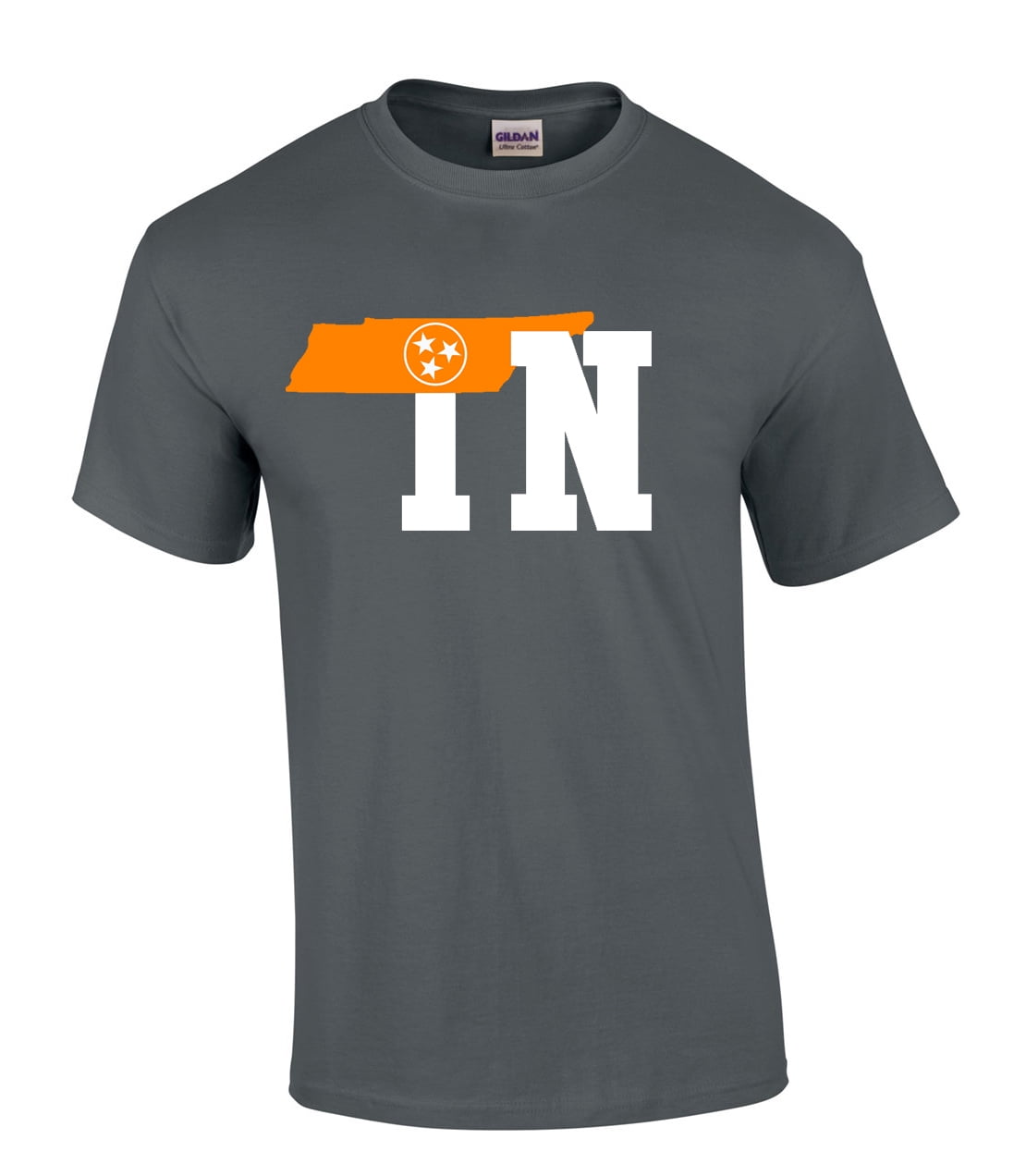 Tennessee Football T-Shirt – Team Color Orange & White Graphic Tee, Heather Grey, Unisex, Soft Cotton