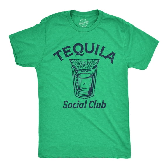 Mens Tequila Social Club T Shirt Funny Liquor Shot Drinking Lovers Tee for Guys Graphic Tees