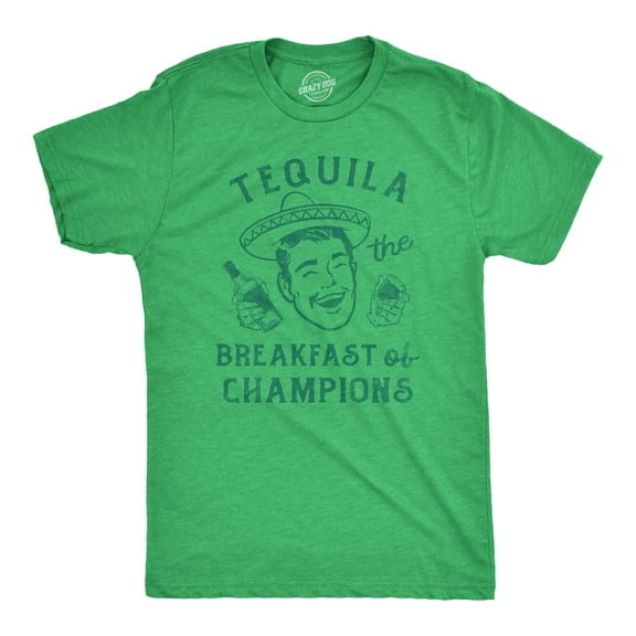 Mens Tequila The Breakfast Of Champions T Shirt Funny Liquor Drinking Partying Tee for Guys Graphic Tees