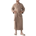 thumbnail image 1 of Mens Terry Cloth Kimono Robe Lightweight Soft Long Bathrobe Sleepwear Loungewear with Pockets, 1 of 9