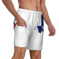 thumbnail image 1 of Mens Texas Flag Map Swimming Trunks with Compression Liner Beach Quick Dry Swim Shorts, 1 of 6