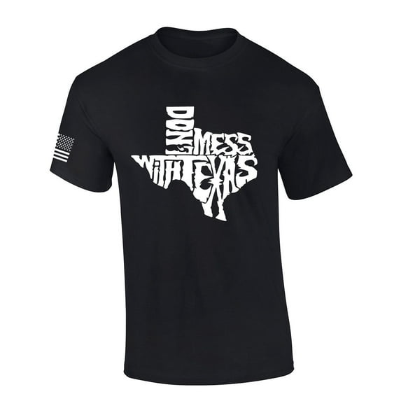 Mens Texas Tshirt Don't Mess With Texas Short Sleeve T-shirt-Black-small