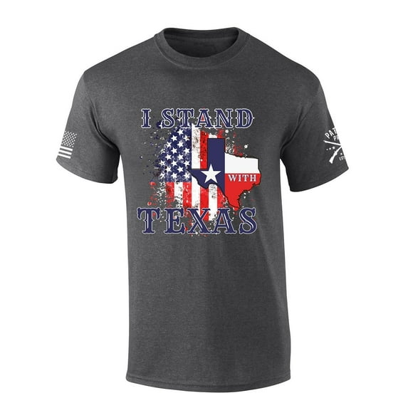Mens Texas Tshirt I Stand With Texas Short Sleeve T-shirt-Heather Grey-6xl