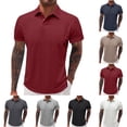 thumbnail image 1 of Mens Textured Jacquard Polo Shirt Super Stretch Short Sleeve Polo Shirts for Men White, 1 of 7