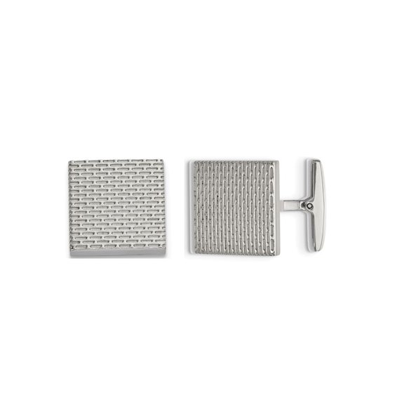 Mens Textured Square Cuff Links in Stainless Steel