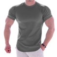 thumbnail image 1 of Mens Textured T-Shirts Casual Knitted Short Sleeve Crewneck Tops Summer Loose Fit Waffle Pullover Tees Blouses 2026, 1 of 5