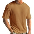 thumbnail image 1 of Mens Textured T-Shirts Lightweight Casual Knit Short Sleeve Crewneck Tops Summer Loose Fit Knit Pullover Tees, 1 of 5