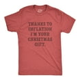 thumbnail image 1 of Mens Thanks to Inflation Im Your Christmas Gift T Shirt Funny Xmas Present Economy Tee for Guys Graphic Tees, 1 of 9