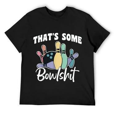 Mens That's Some Bowlshit, Retro Bowling T-Shirt Black Small