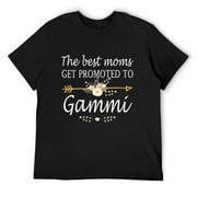 Mens The Best Moms Get Promoted To Gammi Mothers Day Round Neck T-Shirt Black