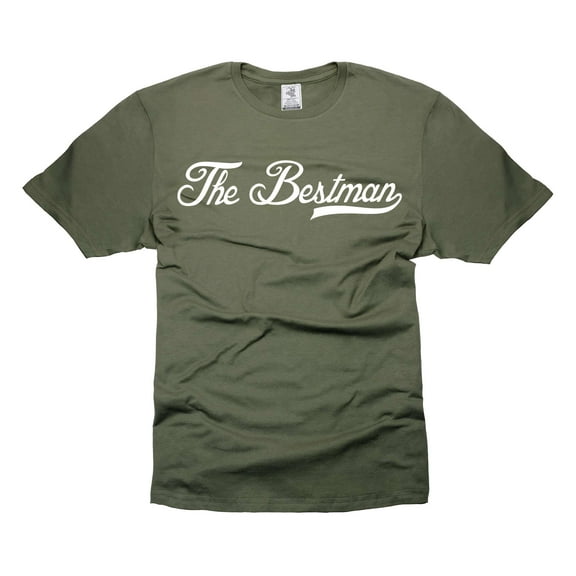 Mens The Bestman T-shirt Wedding Shirts Bachelor Party Shirt Best Man Shirt Wedding Party Shirts (Small Military Green)