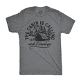 thumbnail image 1 of Mens The Cabin Is Calling and I Must Go T shirt Happy Camper Graphic Camping Graphic Tees, 1 of 6