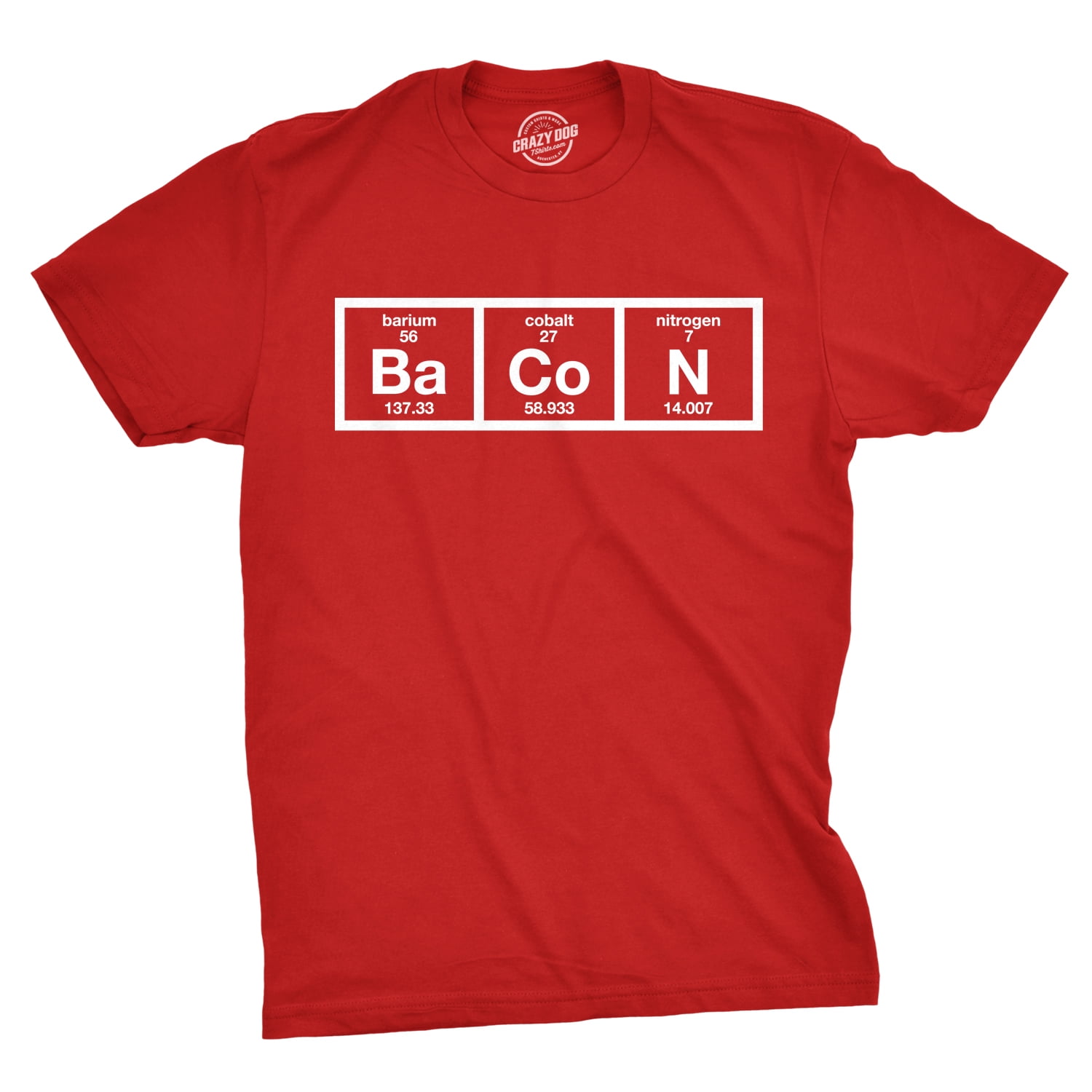 Bacon Chemistry Periodic Table Funny Novelty Tshirt Bacon Chemistry Periodic Table Funny Novelty Tshirt