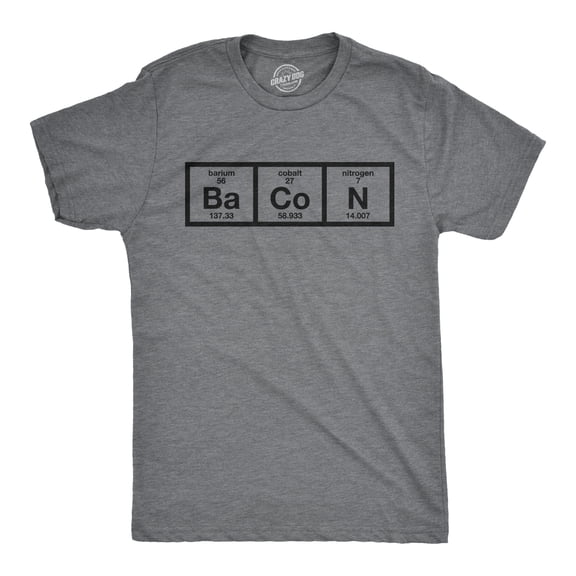 Mens The Chemistry Of Bacon T Shirt Funny Nerdy Graphic Periodic Table Science Graphic Tees