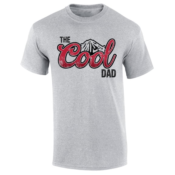 Mens The Cool Dad Shirt Funny Cold Mountains American Can Logo Parody Short Sleeve T-shirt Graphic Tee-Sports Gray-4xl