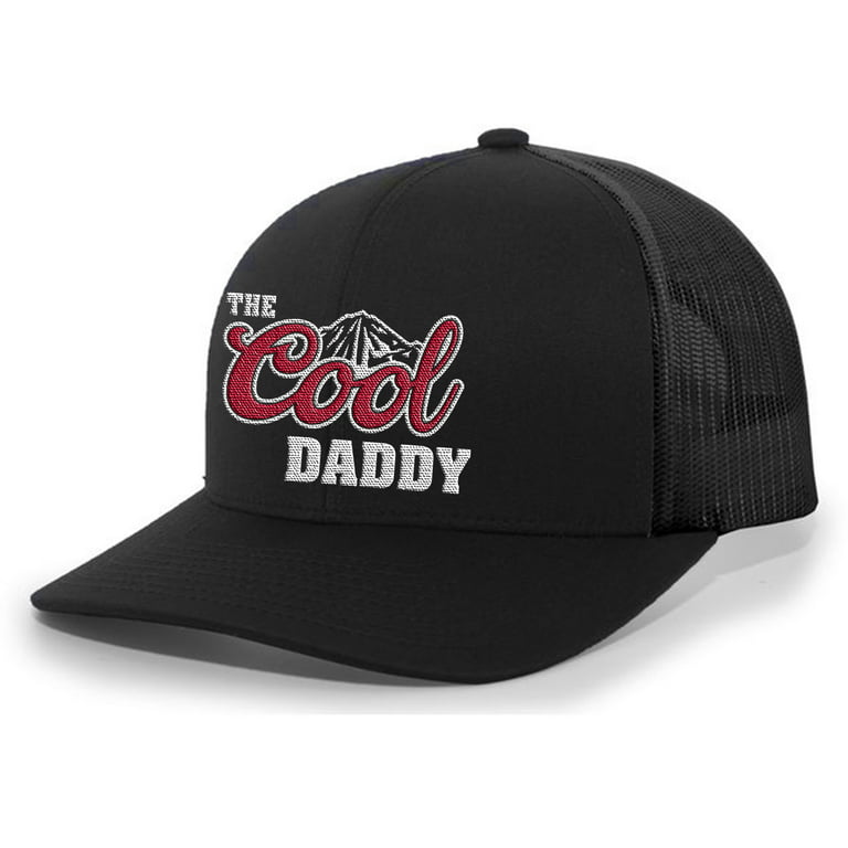 Mens The Cool Daddy Hat Embroidered Funny Cold Mountains American Can Logo  Parody Mens Baseball Cap Mesh Snap Back Trucker Hat-Sports Gray-small 
