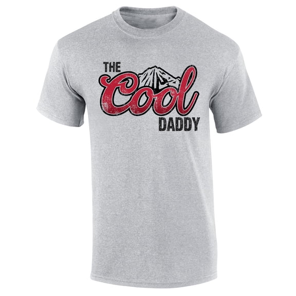 Mens The Cool Daddy Shirt Funny Cold Mountains American Can Logo Parody Short Sleeve T-shirt Graphic Tee-Sports Gray-large