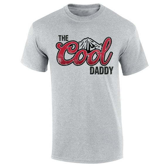 Mens The Cool Daddy Shirt Funny Cold Mountains American Can Logo Parody Short Sleeve T-shirt Graphic Tee-Sports Gray-xl