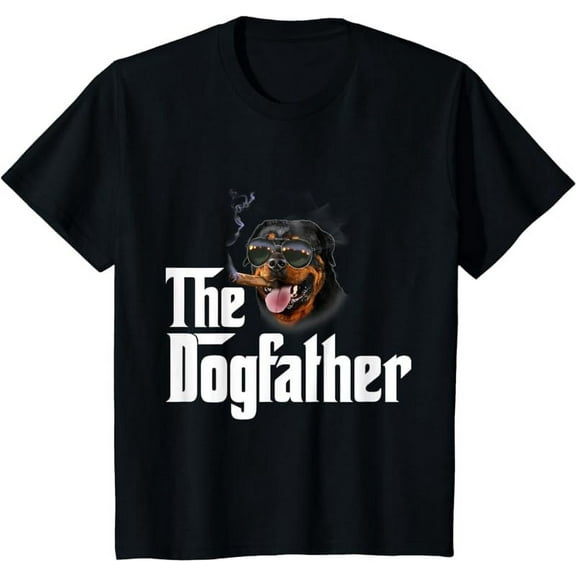 Mens The Dogfather Rottweiler Funny Dog Owner Gift Dog Lover T-Shirt