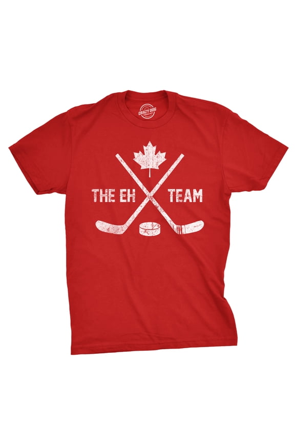 Mens The Eh Team Canadian Hockey Sticks Funny Canada Gift Cool Graphic Tee Graphic Tees