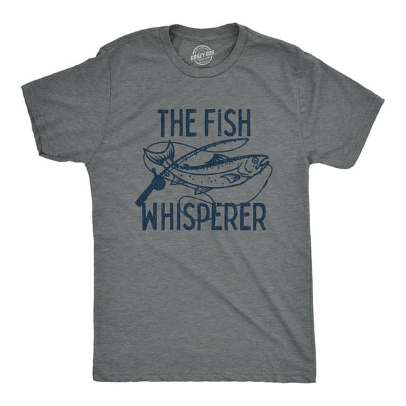 Mens The Fish Whisperer T Shirt Funny Fishing Lake Time Graphic Novelty Tee Graphic Tees