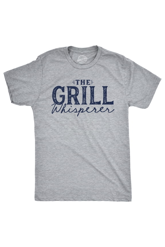 Mens The Grill Whisperer T Shirt Funny Cookout BBQ Grilling Joke Tee for Guys Graphic Tees