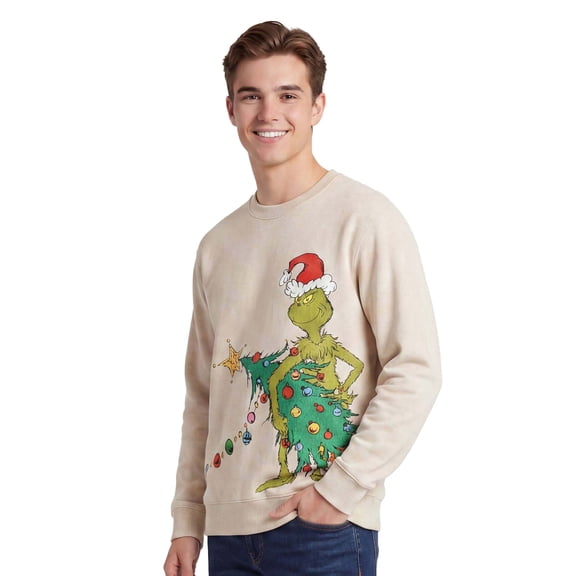 Mens The Grinch Christmas Tree Lights Sweatshirt