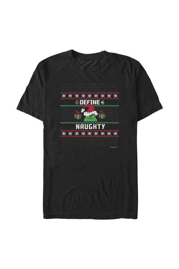 Mens The Grinch Define Naughty Quote T Shirt