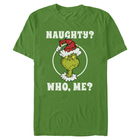 Mens The Grinch I Am Naughty Portrait T Shirt