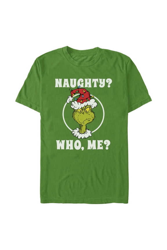 Mens The Grinch I Am Naughty Portrait T Shirt
