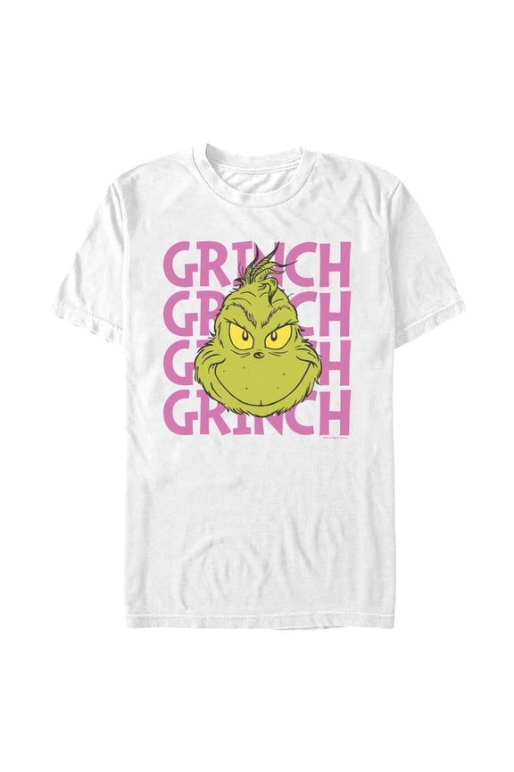 Mens The Grinch Name Repeat Portrait T Shirt