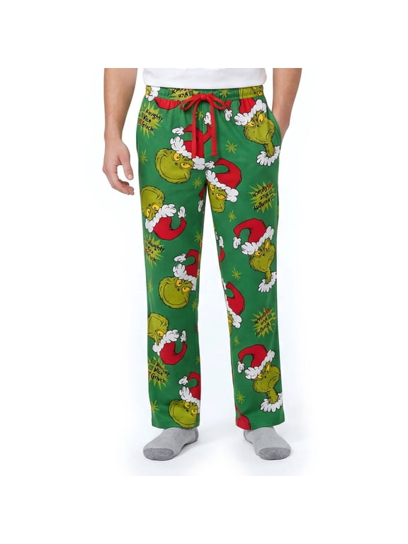 The Grinch Feelings Mens Naughty and Nice Christmas Lounge Pants