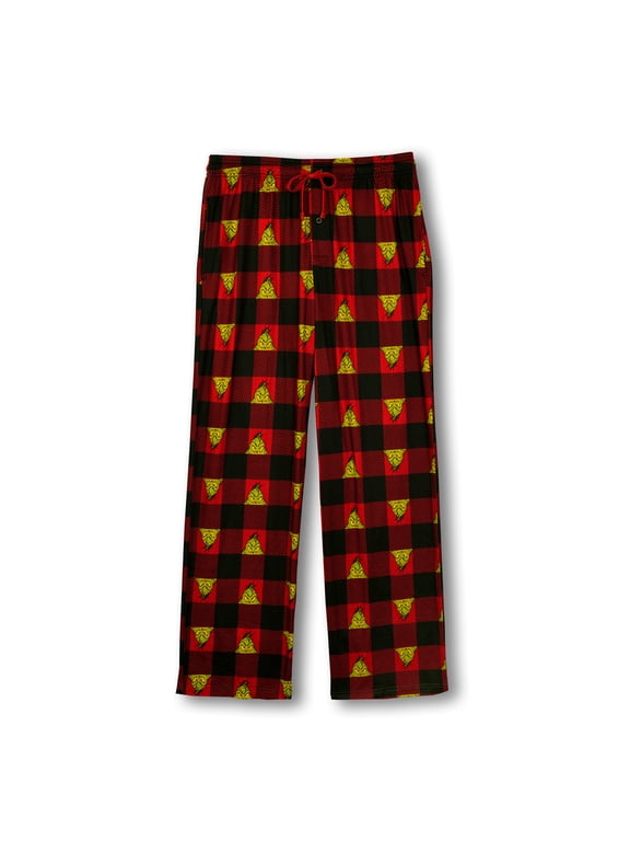 Mens The Grinch Red and Black Mean One Lounge Pants