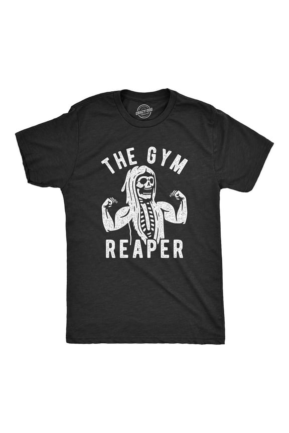 Mens The Gym Reaper T Shirt Funny Grim Reaper Funny Fitness Halloween Workout Tee Graphic Tees