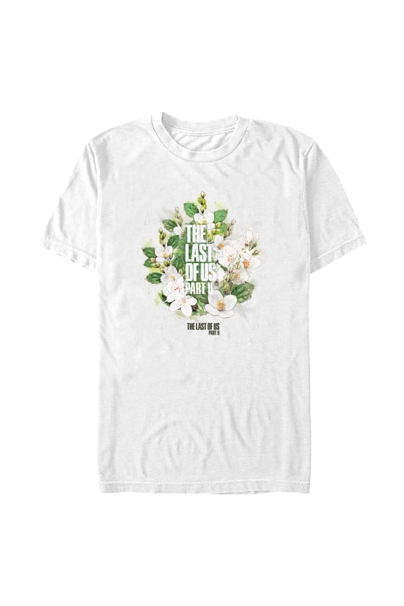 Mens The Last of Us White Flowers Logo T Shirt
