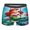 Mens The Little Mermaid Boxer Briefs Cartoon Printed Underwear