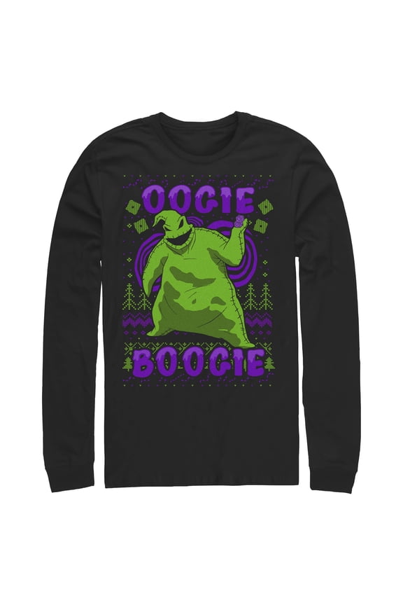 Mens The Nightmare Before Christmas Oogie Boogie Ugly Sweater Long Sleeve Shirt