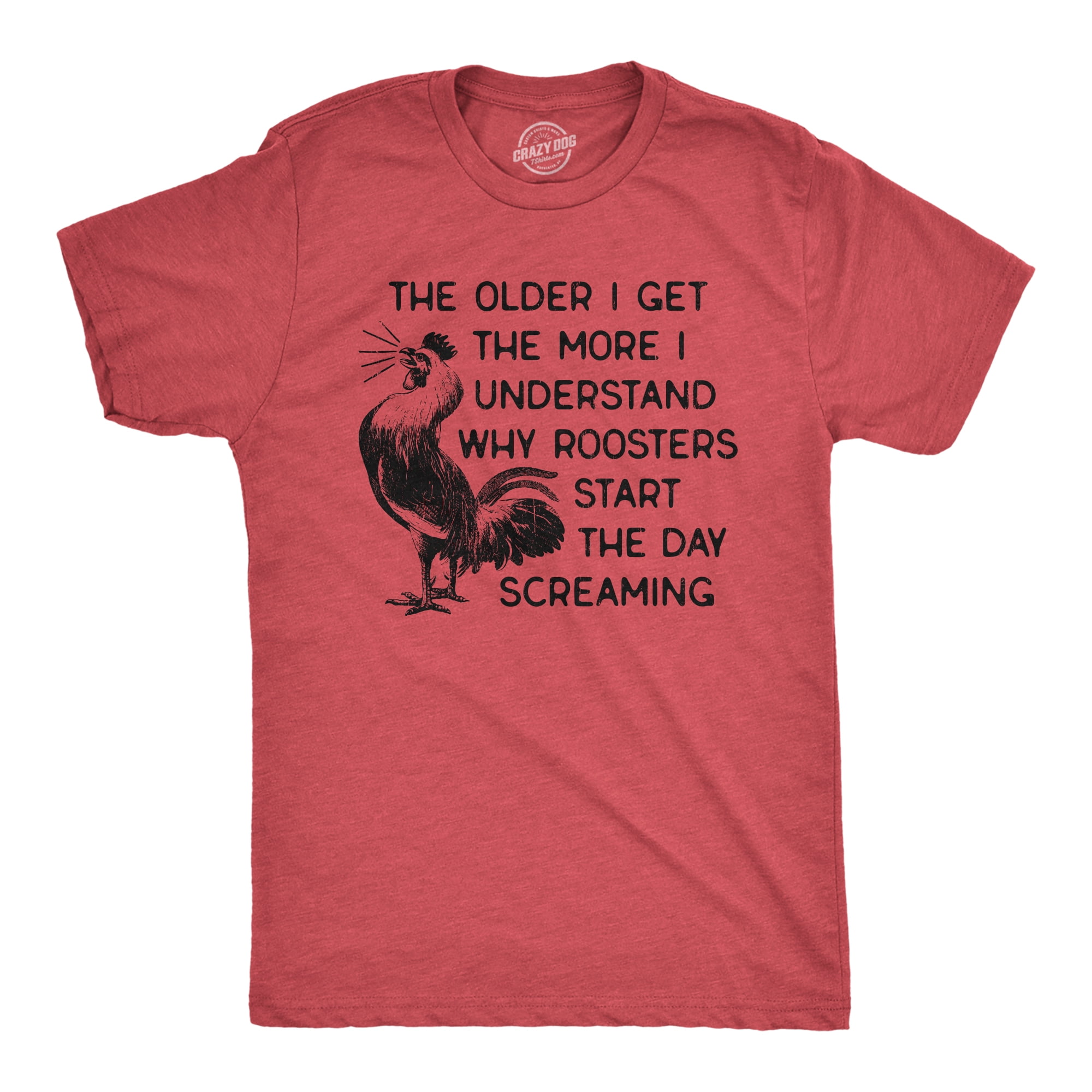 Heather Red Small Cotton Blend Round Neck Graphic T-Shirt