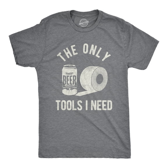 Mens The Only Tools I Need T Shirt Beer and Toilet Paper Tee Graphic Tees