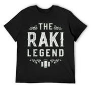 Mens The Raki Legend Crete Ellada Athens Greece Greek T-Shirt Black Small