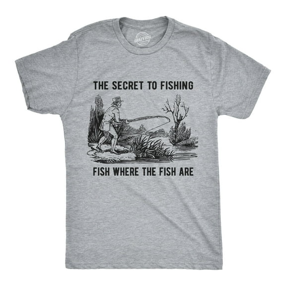 Mens The Secret to Fishing T Shirt Funny Fathers Day Fisherman Tee Graphic Tees