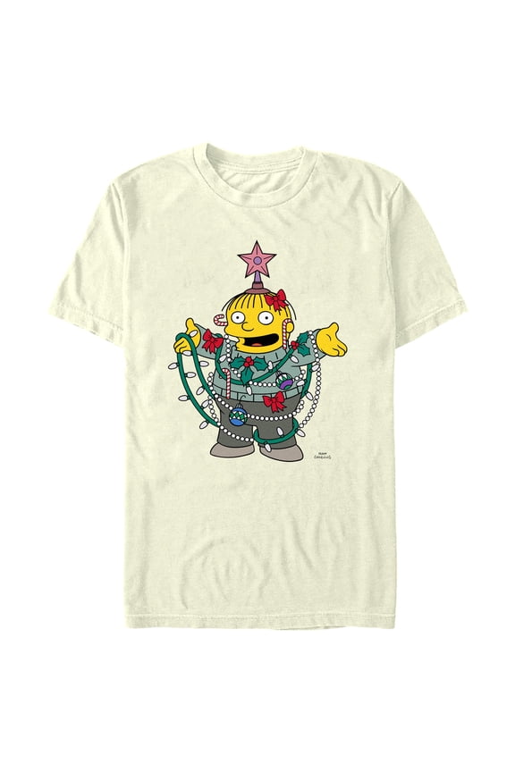 Mens The Simpsons Christmas Lights Ralph Pose T Shirt